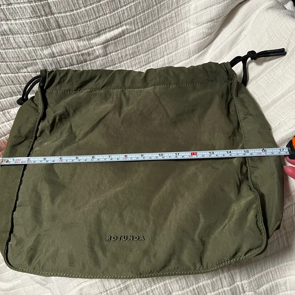 Rotunda Olive Green Bag with Orange Strap - Picture 4 of 5